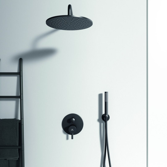 Ideal Standard Ceraline, Εντοιχιζόμενη μπαταρία λουτρού, silk black (Μαύρη).