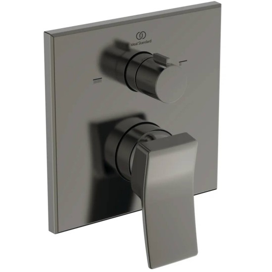 Ideal Standard Conca, Εντοιχιζόμενη μπαταρία λουτρού, 2 παροχών, αναμικτική Magnetic Grey