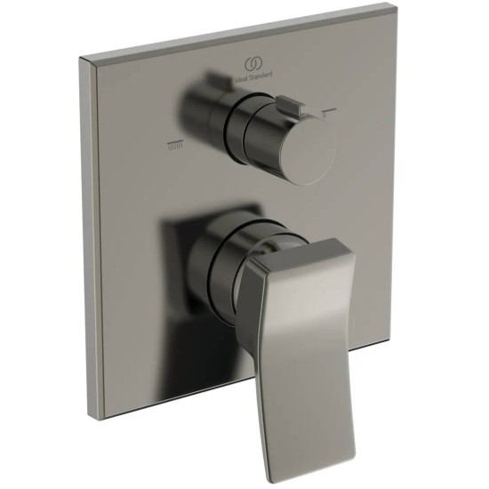 Ideal Standard Conca, Εντοιχιζόμενη μπαταρία λουτρού, 2 παροχών, αναμικτική, Silver Storm