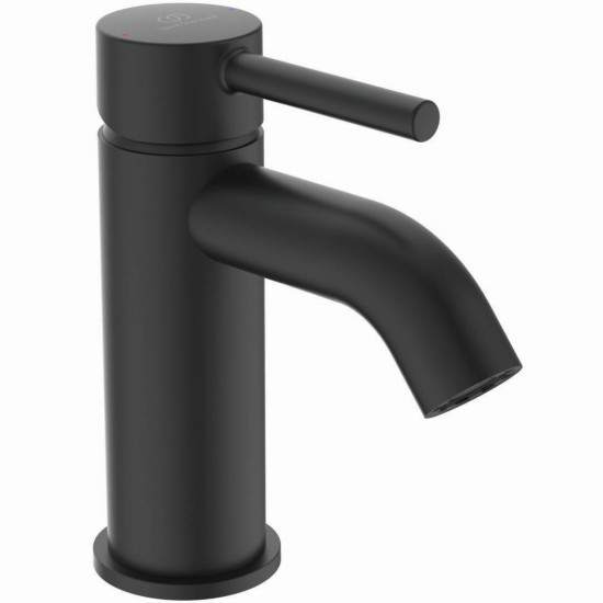 Ideal Standard Ceraline, Μπαταρία νιπτήρα, silk black (Μαύρη), χωρίς βαλβίδα.

