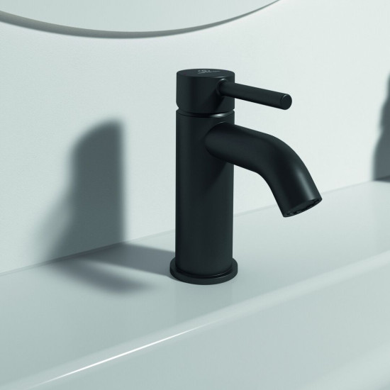 Ideal Standard Ceraline, Μπαταρία νιπτήρα, silk black (Μαύρη), χωρίς βαλβίδα.
