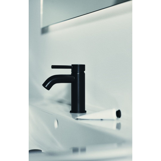 Ideal Standard Ceraline, Μπαταρία νιπτήρα, silk black (Μαύρη), χωρίς βαλβίδα.
