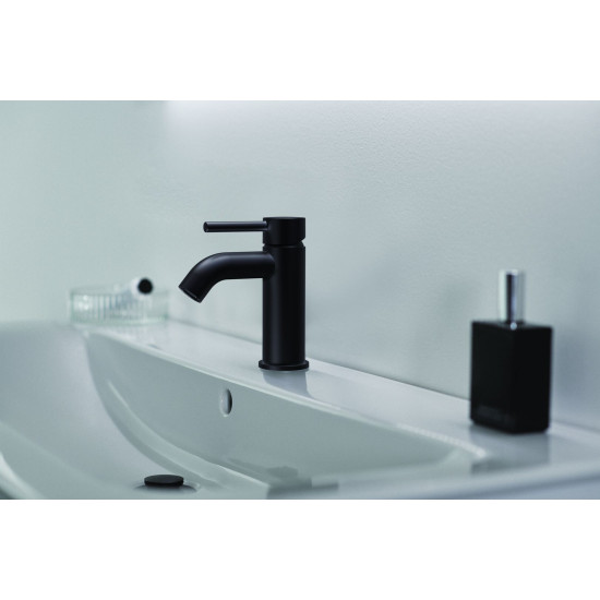 Ideal Standard Ceraline, Μπαταρία νιπτήρα, silk black (Μαύρη), χωρίς βαλβίδα.
