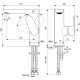 Ideal Standard Cerafine O Μπαταρία Νιπτήρος Χωρίς Βαλβίδα Black
