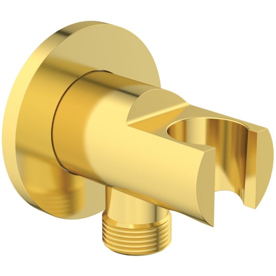 Ideal Standard Idealrain, παροχή και στήριγμα τηλεφώνου, Brushed Gold (χωρίς σπιράλ και τηλέφωνο).