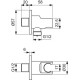 Ideal Standard Idealrain, Βραχίονας παροχής με στήριγμα τηλεφώνου, silk black (Μαύρο).
