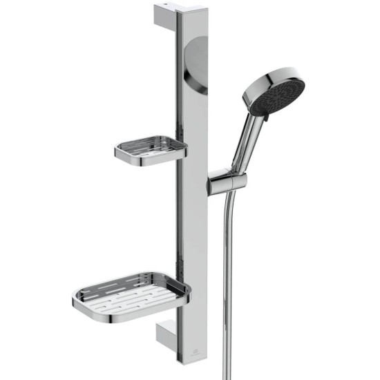 Ideal Standard Idealrain Alu+,Κιτ Βέργα Ντους 60cm για μπαταρίες Λουτρού, Χρωμέ