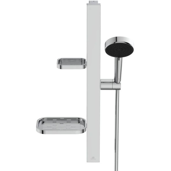 Ideal Standard Idealrain Alu+,Κιτ Βέργα Ντους 60cm για μπαταρίες Λουτρού, Χρωμέ