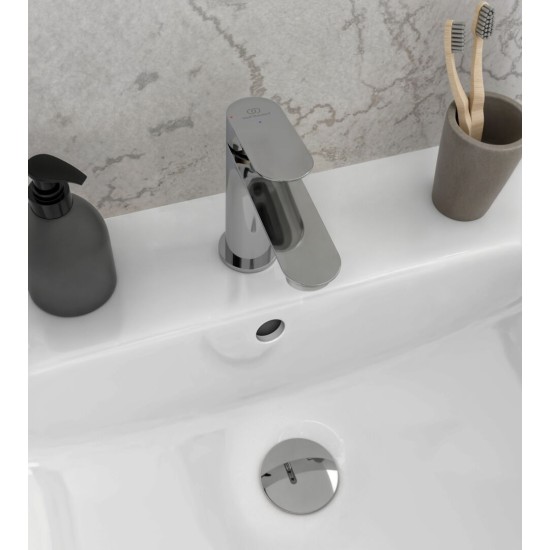 Ideal Standard Ceralife O, Μπαταρία νιπτήρα H100mm BlueStart®, με Click-Clack βαλβίδα, Χρωμέ