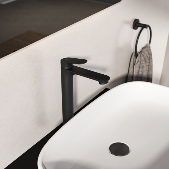 Ideal Standard Ceralife O, Μπαταρία νιπτήρα ελεύθερης τοποθέτησης H240 mm, χωρίς βαλβίδα, Silk Black