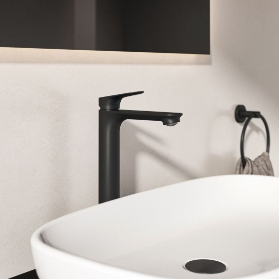 Ideal Standard Ceralife O, Μπαταρία νιπτήρα ελεύθερης τοποθέτησης H240 mm, χωρίς βαλβίδα, Silk Black
