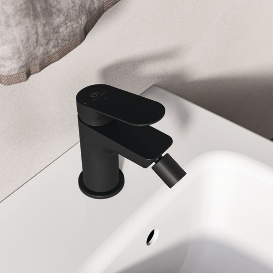 Ideal Standard Ceralife O, Μπαταρία μπιντέ, με Click-Clack βαλβίδα, Silk Black