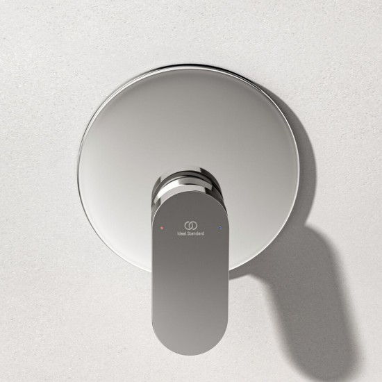 Ideal Standard Ceralife O, Εντοιχιζόμενη μπαταρία ντους, 1 παροχής, αναμικτική, Χρωμέ