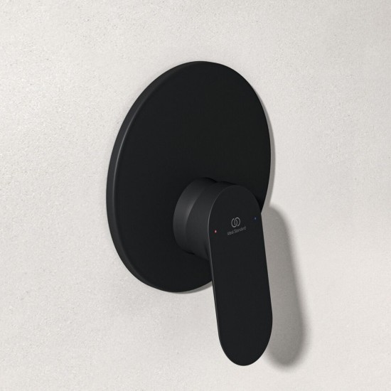 Ideal Standard Ceralife O, Εντοιχιζόμενη μπαταρία ντους, 1 παροχής, αναμικτική, Silk Black