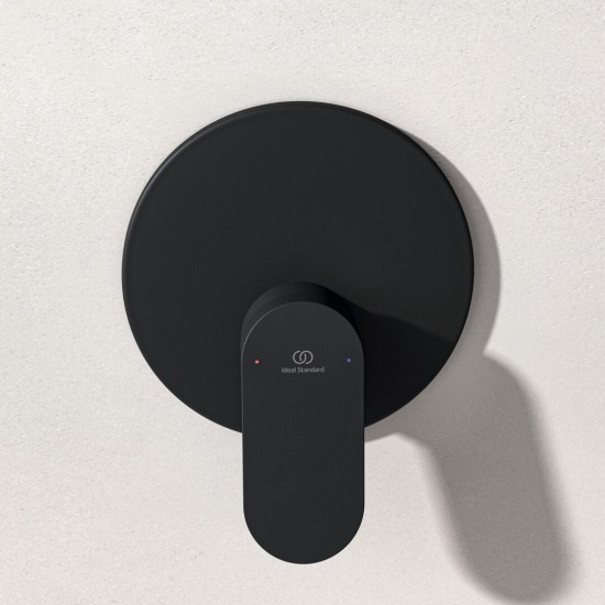 Ideal Standard Ceralife O, Εντοιχιζόμενη μπαταρία ντους, 1 παροχής, αναμικτική, Silk Black