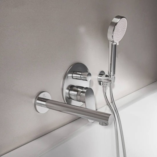 Ideal Standard Ceralife O, Εντοιχιζόμενη μπαταρία λουτρού, 2 παροχών, αναμικτική, Χρωμέ