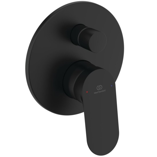 Ideal Standard Ceralife O, Εντοιχιζόμενη μπαταρία λουτρού, 2 παροχών, αναμικτική, Silk Black