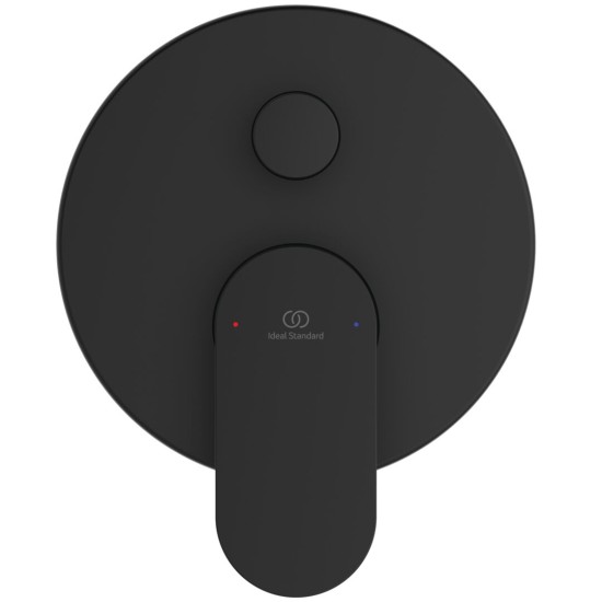 Ideal Standard Ceralife O, Εντοιχιζόμενη μπαταρία λουτρού, 2 παροχών, αναμικτική, Silk Black