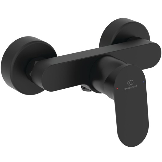 Ideal Standard Ceralife O, Επίτοιχη μπαταρία ντους, αναμικτική, Κορμός, Silk Black