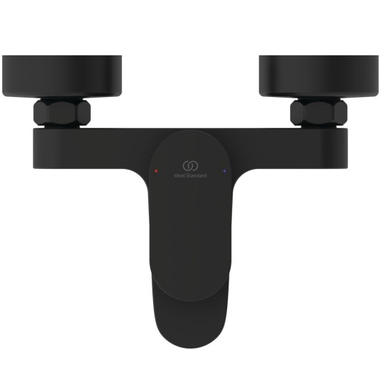 Ideal Standard Ceralife O, Επίτοιχη μπαταρία Λουτρού, αναμικτική, Κορμός, Silk Black