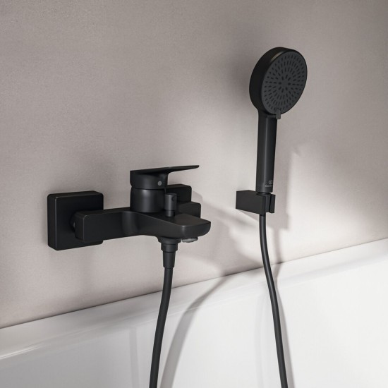 Ideal Standard Ceralife C, Επίτοιχη μπαταρία λουτρού, αναμικτική (Κορμός) Silk Black