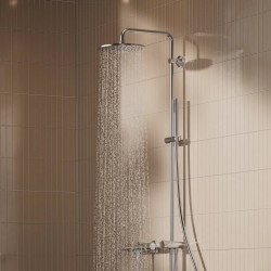 Ideal Standard IdealRain, Βέργα Ντους 2 Εξόδων με Κεφαλή, Σπιράλ Τηλέφωνο, Χρωμέ