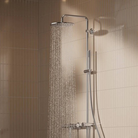 Ideal Standard IdealRain, Βέργα Ντους 2 Εξόδων με Κεφαλή, Σπιράλ Τηλέφωνο, Χρωμέ