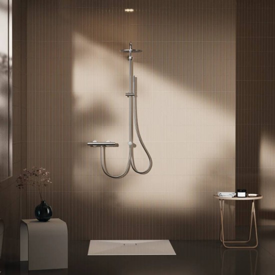 Ideal Standard IdealRain, Βέργα Ντους 2 Εξόδων με Κεφαλή, Σπιράλ Τηλέφωνο, Χρωμέ