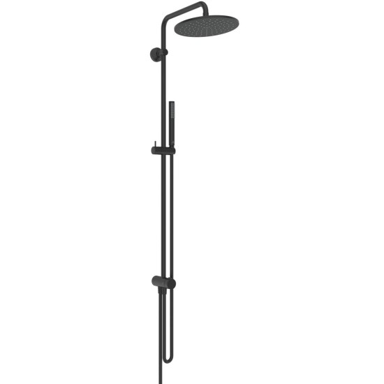 Ideal Standard IdealRain, Βέργα Ντους 2 Εξόδων με Κεφαλή, Σπιράλ Τηλέφωνο, Matt Black