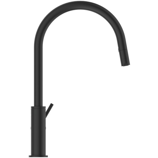 Ideal Standard Ceraline Nuovo, Μπαταρία κουζίνας, 1 λειτουργίας, με αποσπώμενο ντουσάκι, Matt Black