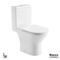 Bianco Ceramica Bella 61,5 Λεκάνη ΧΠ Π/Σ Rimless με Καζανάκι και Κάλυμμα 9700SC White