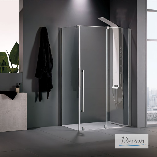 Devon Breeze Slider 150 (147-151cm), Clear, Clean Glass, Chrome Devon Breeze Slider 150 (147-151cm), Clear, Clean Glass, Chrome
