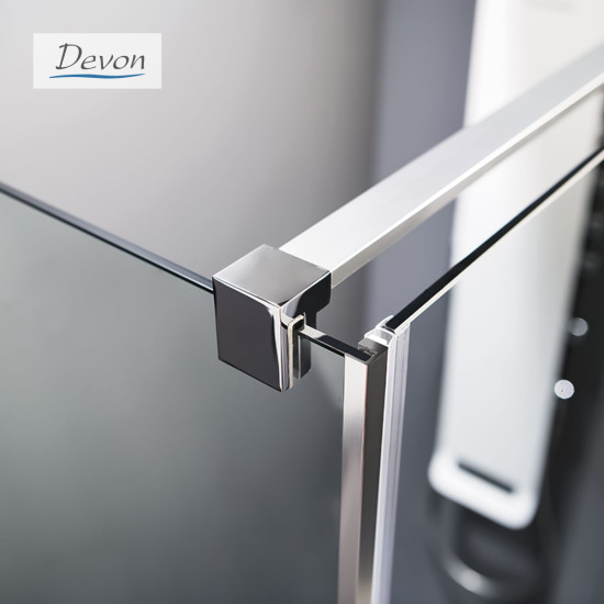 Devon Breeze Slider 150 (147-151cm), Clear, Clean Glass, Chrome Devon Breeze Slider 150 (147-151cm), Clear, Clean Glass, Chrome