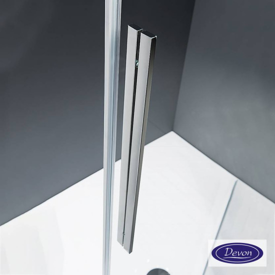 Devon Flow, Corner Entry 100x100cm, Clear, Clean Glass