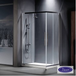 Devon Flow Corner Entry, Διαχωριστικό Ντουζιέρας, Chrome Clean Glass 110x120cm