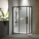 Devon Flow Corner Entry, Διαχωριστικό Ντουζιέρας, Black Matt Clean Glass 80x80cm