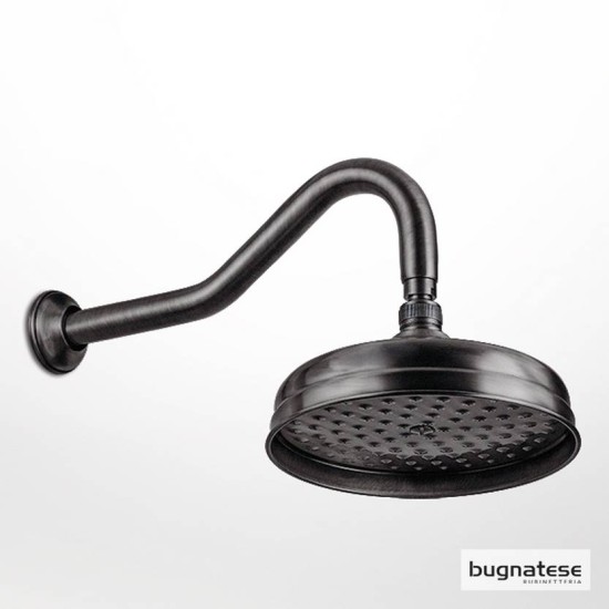 Bugnatese Oxford, Επίτοιχη Κεφαλή Ντούζ 20cm, Φ200, Black Matt