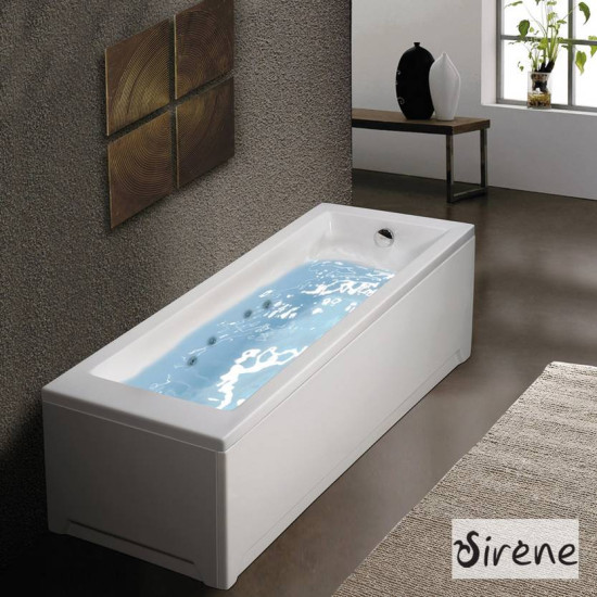 Sirene Cubic 170x70cm, Μπανιέρα Υδρομασαζ 0,88hp, Λευκή