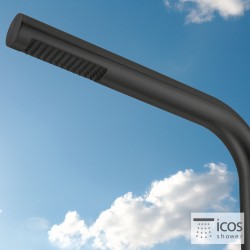 Icos Dona Στήλη Ντουζ Με Μικτή Επιδαπ.Inox PVD Black Matt