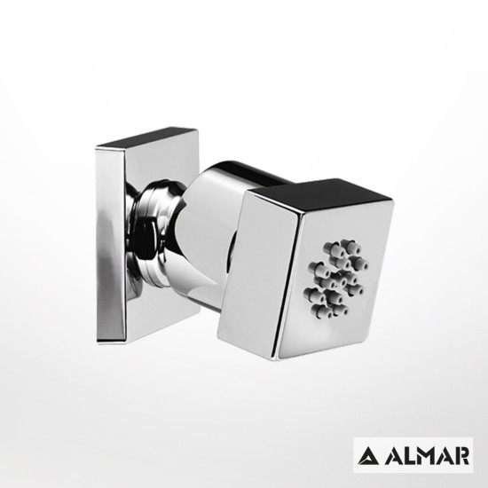 Almar, Επίτοιχο jet 4,2x4,2cm με περιστρεφόμενη κλείδωση, Χρωμέ