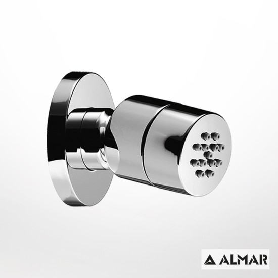 Almar Jet Round, Επίτοιχο Jet Φ5cm με Περιστρεφόμενη Κλείδωση, Χρωμέ