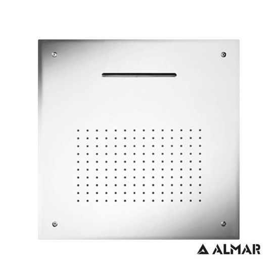 Almar Square Tempation, Κεφαλή Ντους Οροφής 50X50cm, Inox Brushed