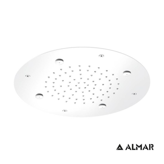 Almar Tempation Mist, Κεφαλή ντους εντοιχισμού οροφής Φ38cm, Inox White Matt