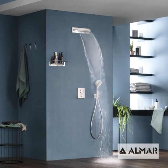 Almar Καταρράκτης XL 34,6X8cm, Inox PVD, Brushed Inox Chrome