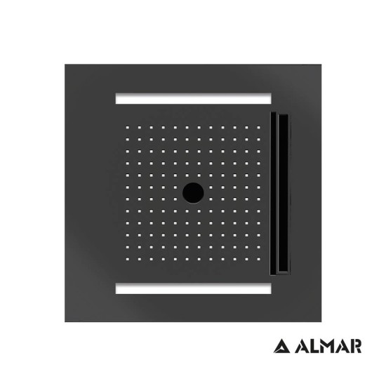 Almar Temotion Κεφαλή Οροφής με Χρωματοθεραπεία 50x50 (E044302) Inox PVD Black Brushed