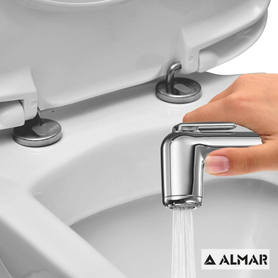 Almar Flush, Επίτοιχο Σετ Μπιντέ Χωρίς Ανάμιξη, για Λεκάνες Χαμηλής Πίεσης, Chrome