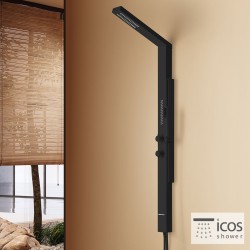 Icos Fina Στηλη Ντουζ Ύψος 140 Εκ. Black Matt