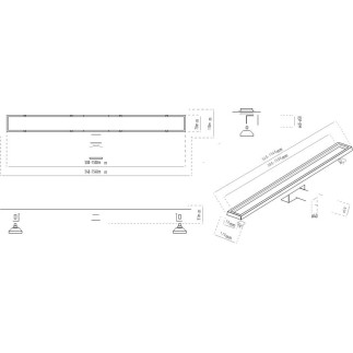 Baucer Floorgate, Κανάλι 2 όψεων 70cm από ανοξείδωτο χάλυβα.