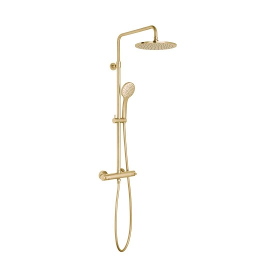 Vado, Θερμοστατική Στήλη 2 Εξόδων,  Brushed Gold PVD