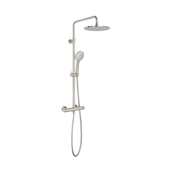 Vado, Θερμοστατική Στήλη 2 Εξόδων,  Brushed Nickel PVD